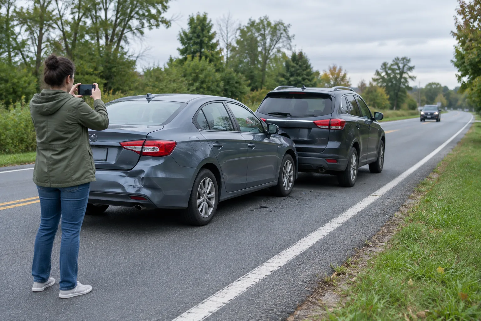 Vehicles after a Bel Air rear-end crash, illustrating why fault requires more than the impact pattern