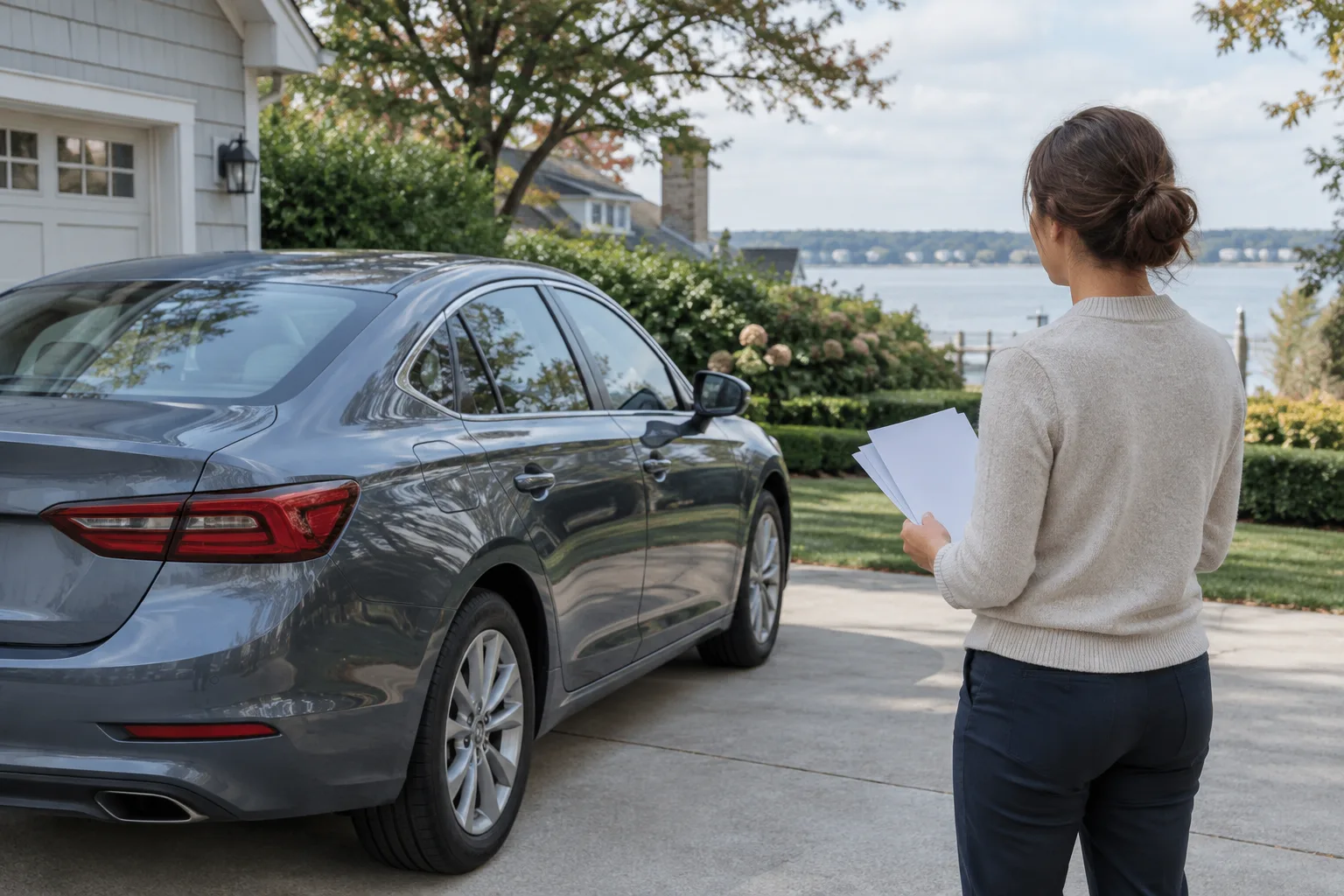 A car owner reviewing a vehicle after a Maryland total loss car insurance dispute